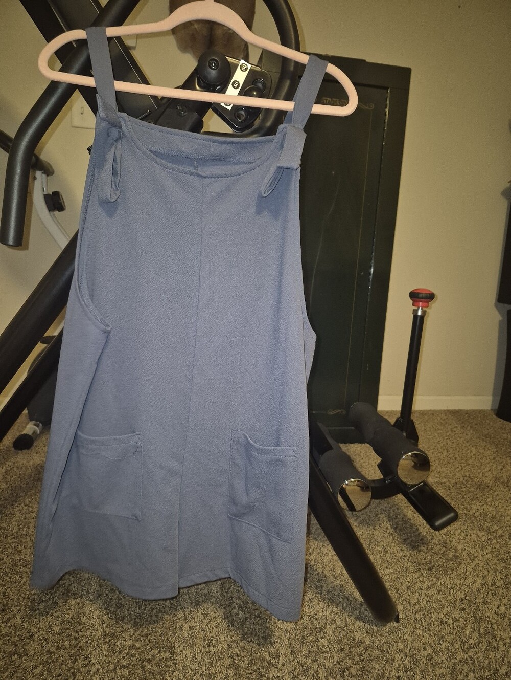 Casual Sleeveless Pocket DressBoutique Slate Blue Overalls Size Large